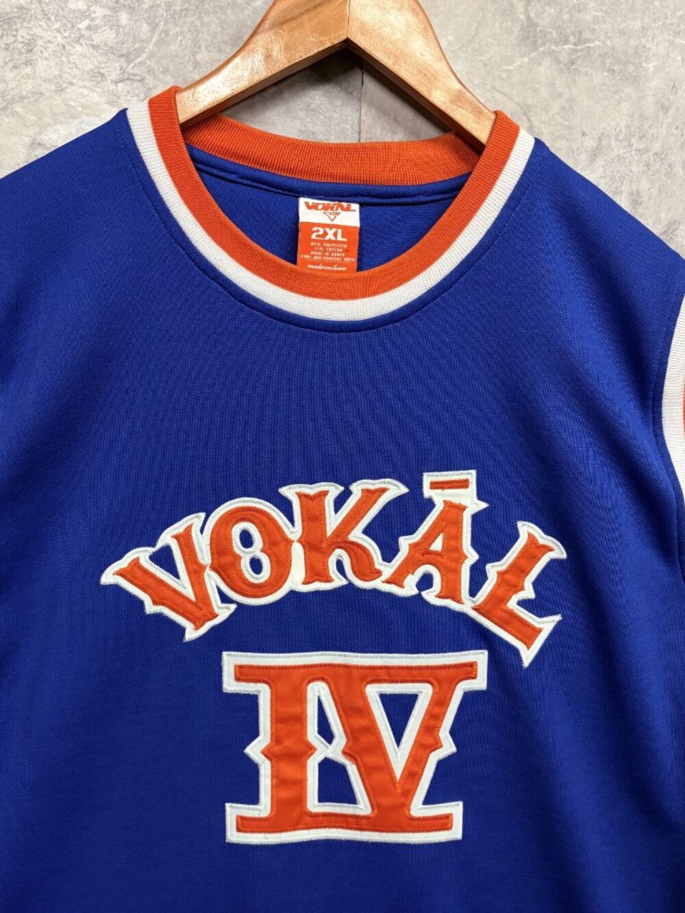 Vokal Classic Basketball Jersey Men's 2XL Blue Orange IV Stitched Y2K Hip Hop - Picture 3 of 9
